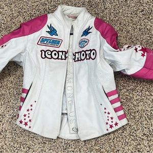 Small Icon Bombshell Gogo Leather Jacket - Pink